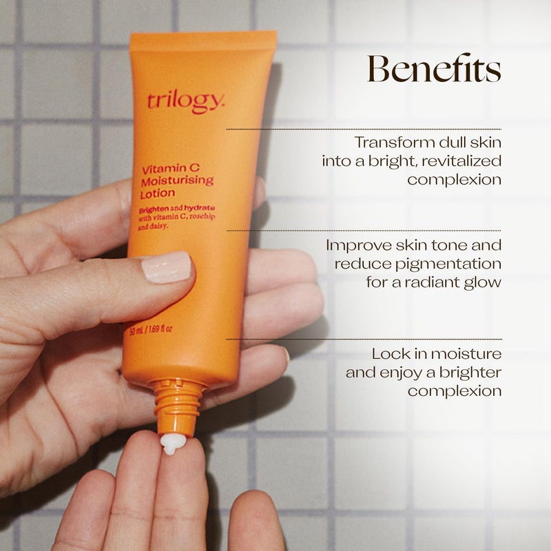 Trilogy Vitamin C Moisturising Lotion, Evens Tone & Reduces Fine Lines With Daisy Extract & Rosehip Seed Oil, 1.69 fl oz - Image 3