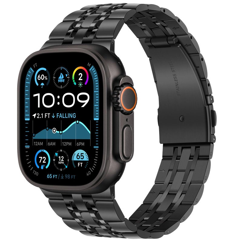 Tasikar Stainless Steel Strap Compatible with Apple Watch Ultra 2/Ultra, SE, Series 10–3 (49/46/45/44/42/41/40/38mm) – Solid Metal Bracelet for Men & Women - Image 1