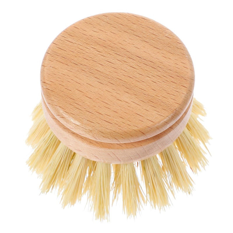 Wood Handle Dish Brush with Palm Scrubber for Non Stick Cookware Sink Cleaning - Image 2