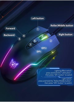 onikuma CW905 Wired Gaming Mouse,RGB 6400 DPI LED Optical USB 7 Buttons  for Gamer Computer Laptop PC Desktop  - Image 4