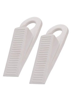Generic Door Stopper,  Rubber Hook Type Door Stopper, Door Stop Works on All Floor Surfaces, Control The Size of The Door Gaps and Prevent The Lock Outs,1 Inch Thick, 2 Pack White  - Image 1