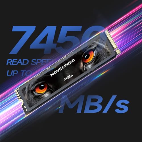 MOVESPEED MOVE SPEED HB7450 2TB SSD for PS5 with Heatsink TLC NAND, PCIe 4.0 NVMe M.2 Internal Solid State Drive - Up to 7450MB/s, 3D Storage Expansion Compatible with PS5, Desktops and Laptops - Image 5