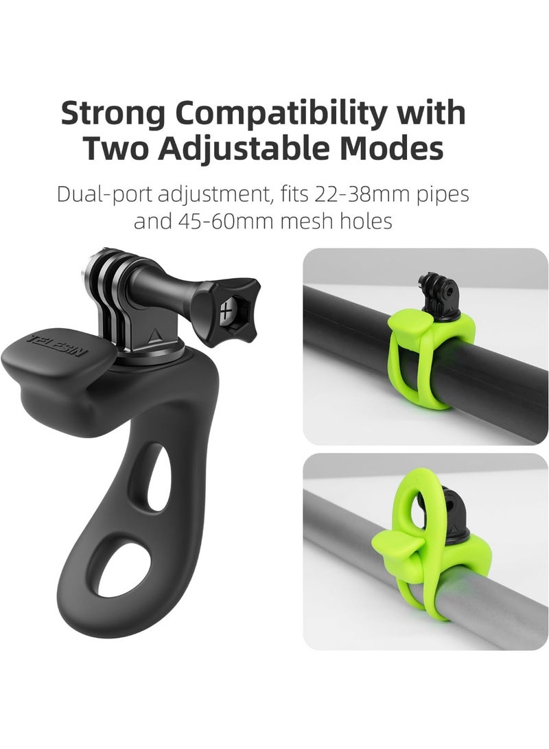 TELESIN Action Camera Elastic Silicone Strap Mount | Flexible Wrap Band Bike Motorcycle Handlebar Mount Accessories for GoPro Insta360 DJI Action Osmo Pocket - Black - Image 3