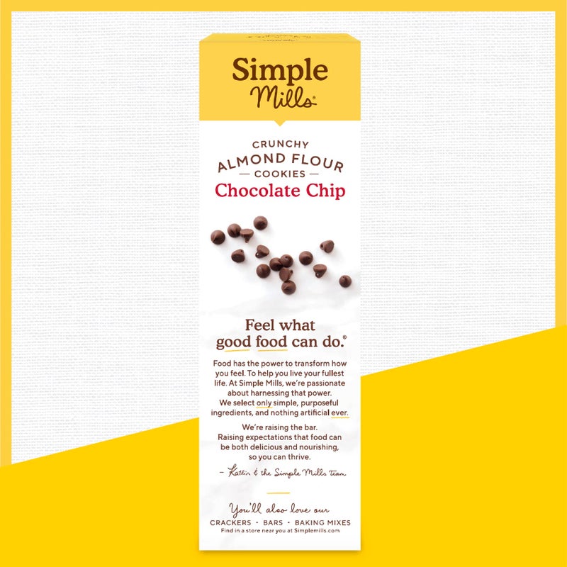 Simple Mills Almond Flour Crunchy Cookies, Chocolate Chip - Gluten Free, Vegan, Healthy Snacks, Made with Organic Coconut Oil, 5.5 Ounce (Pack of 1) - Image 5