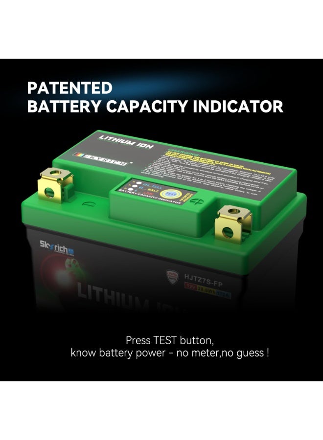 Skyrich HJTZ7S-FP 12V LiFePO4 Lithium Motorcycle Starter Battery 170A CCA Lightweight Maintenance Free Fast Charging Replacement for YTZ7S YTX7L-BS TTZ7S - Image 4
