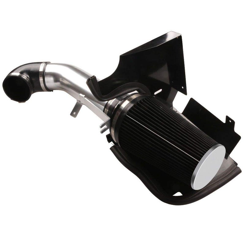 MOOSUN نظام سحب الهواء البارد MooSun 4" + درع حراري لسيارات GMC/Chevy V8 4.8L/5.3L/6.0L من 99-06 / سيلفرادو 1500/2500/3500 (أسود) - Image 1