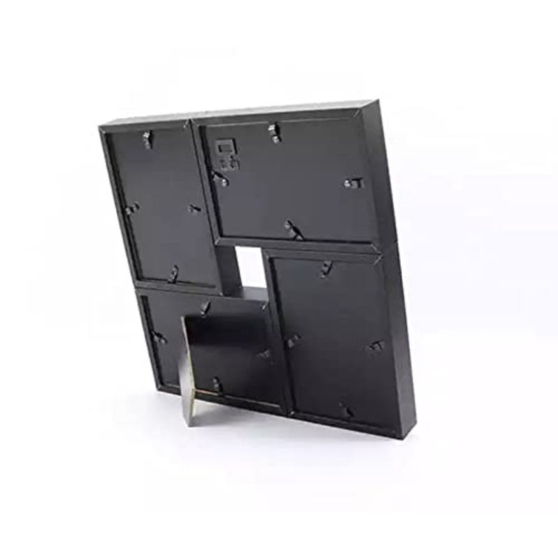 إطار صورة، إطارات صور متعددة باللون الأسود تعرض 4 × 6 صور، 4 إطارات صور عائلية مفتوحة لعرض الطاولة أو الحائط - Image 5