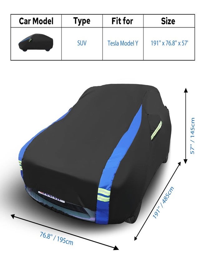 Avecrew Car Cover for Tesla Model Y, Custom Fit Full Exterior Cover with Charging Port and Breathable Ventilation Mesh, Waterproof All Weather Outdoor Rain Snow Sun Protection Cover - Image 3