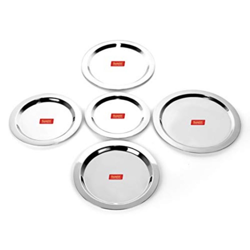 Stainless Steel Heavy Gauge Ciba/Lids/Tope Cover 5 Pcs Big Size - 17Cm, 18.8Cm, 20Cm, 21.3Cm, 22.8Cm - Image 1