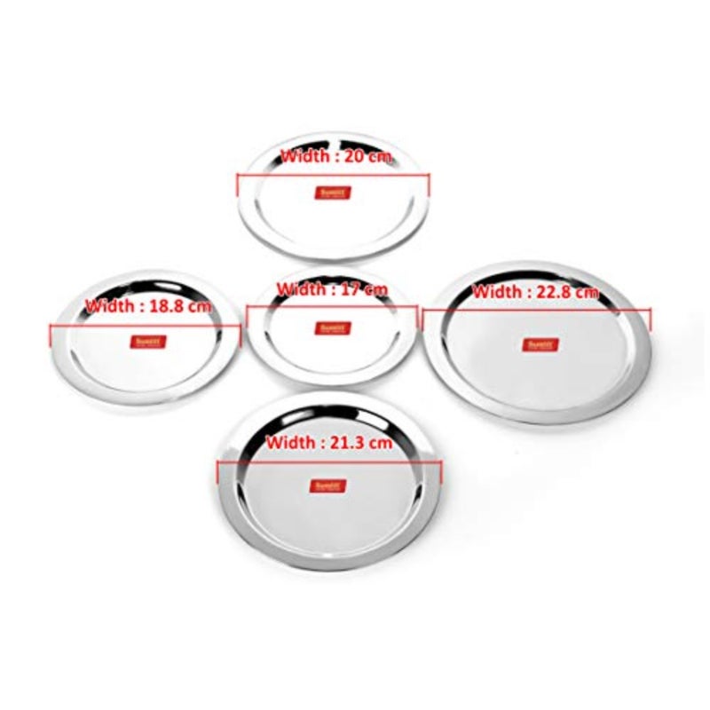 Stainless Steel Heavy Gauge Ciba/Lids/Tope Cover 5 Pcs Big Size - 17Cm, 18.8Cm, 20Cm, 21.3Cm, 22.8Cm - Image 4