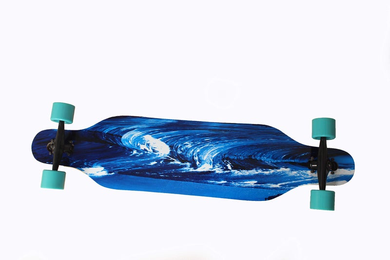 IRIS Drop Through Long-Board - Maple Skateboard with Graphic Design - Complete Skateboard Cruiser for Cruising, Carving, Free-Style and Downhill, 42 Inch x 9.5 Inch (L*W) - Image 1