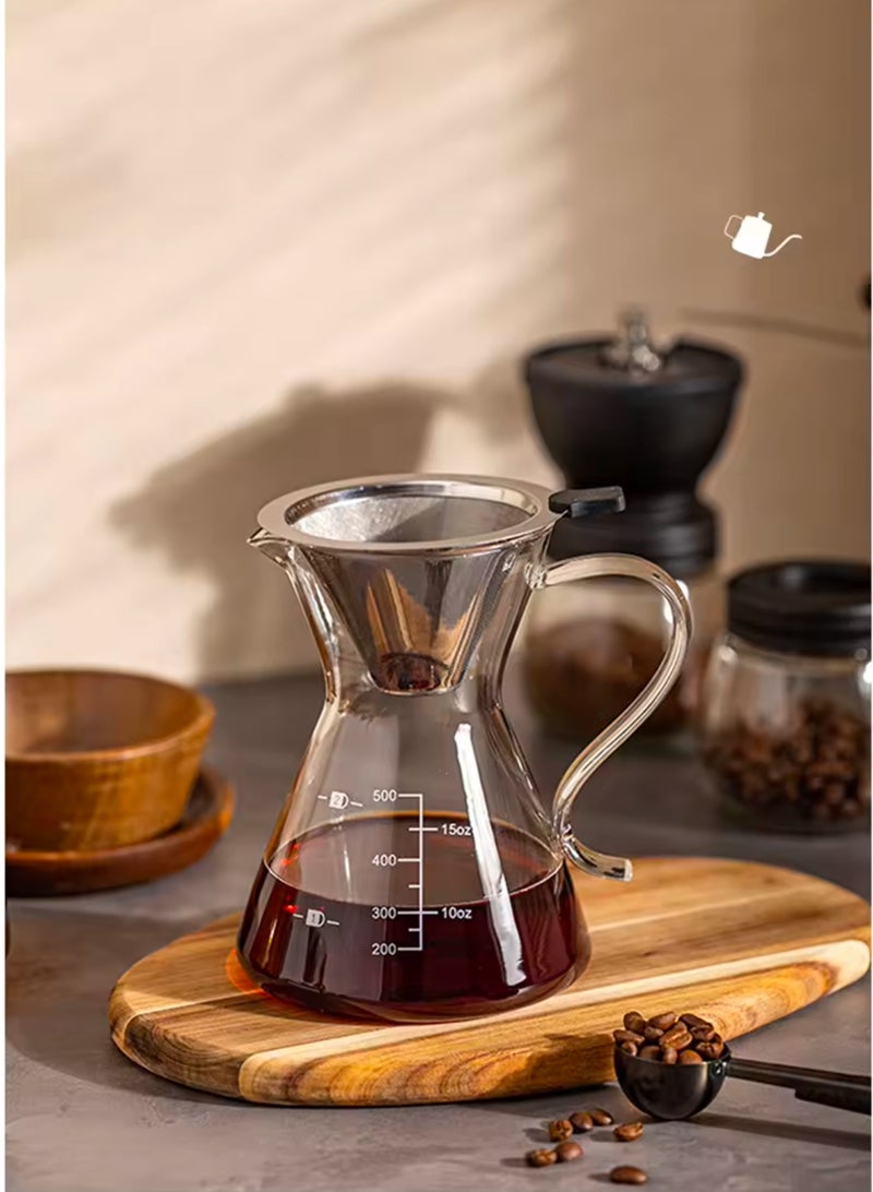 Hand Brewed Coffee Pot Set Home Ice Drip Sharing Pot With Filters Kitchen Coffeware Pour Over Coffee Drip Kettle  - Image 1