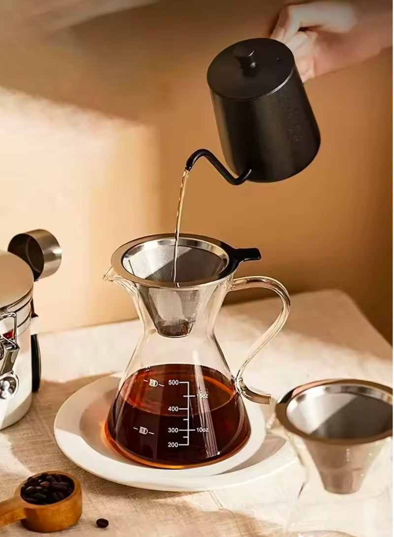 Hand Brewed Coffee Pot Set Home Ice Drip Sharing Pot With Filters Kitchen Coffeware Pour Over Coffee Drip Kettle  - Image 2