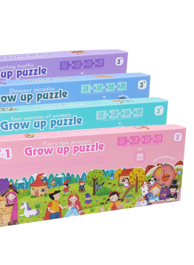 Manufacturers Supply Children's Creative Four-in-one Shaped Scene Puzzle Cartoon Puzzle Wooden Puzzle Toys In Stock-Color:Traffic - Image 5