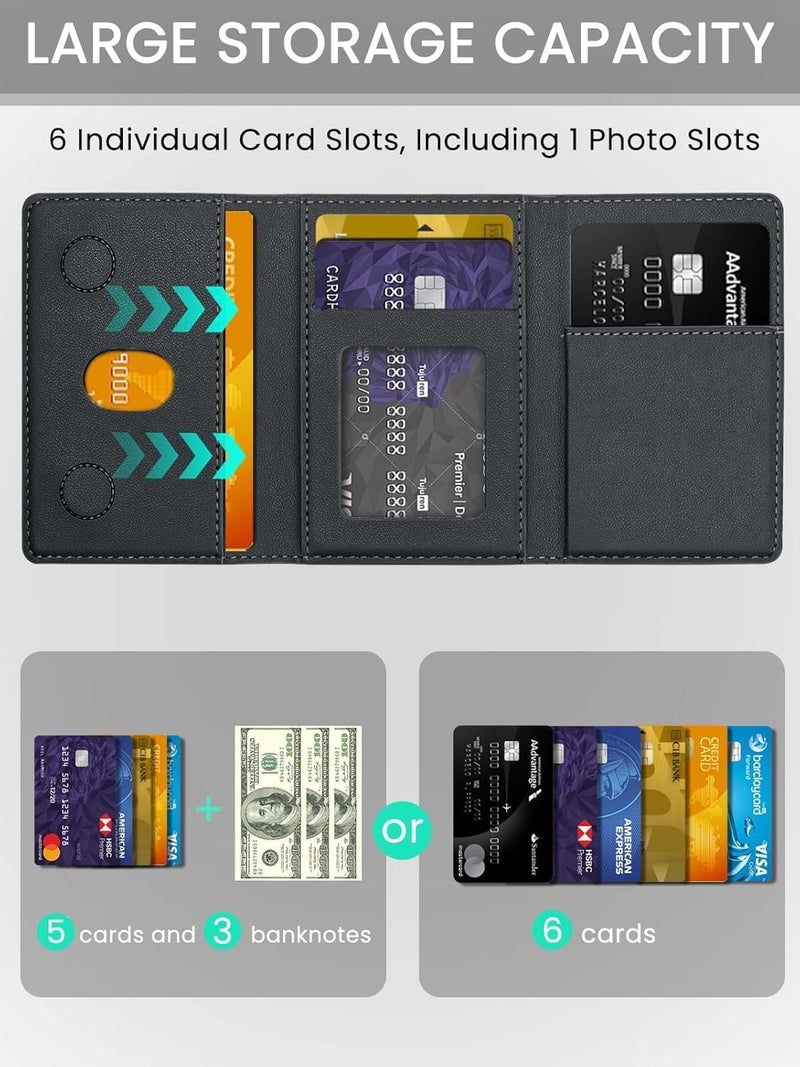 KASTWAVE Mag-Safe Wallet – Strongest Magnetic Wallet for iPhone 16/15/14/13/12 Series, 6 Cards Holder, Lightweight Magnetic Phone Card Holder for Apple Cell Phones – Not for iPhone 12/13 Mini (Black) - Image 4