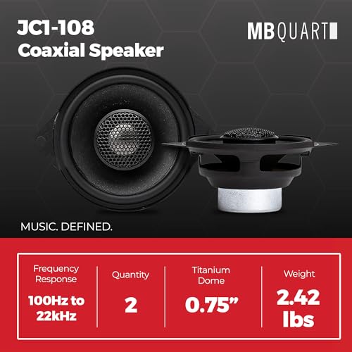 MB Quart 3.5” Coaxial Speaker Set for Jeep Wrangler JL/Gladiator JT, Front Dash or Rear Soundbar Upgrade, Direct Fit Car Audio with OEM Wiring, Black - Image 3