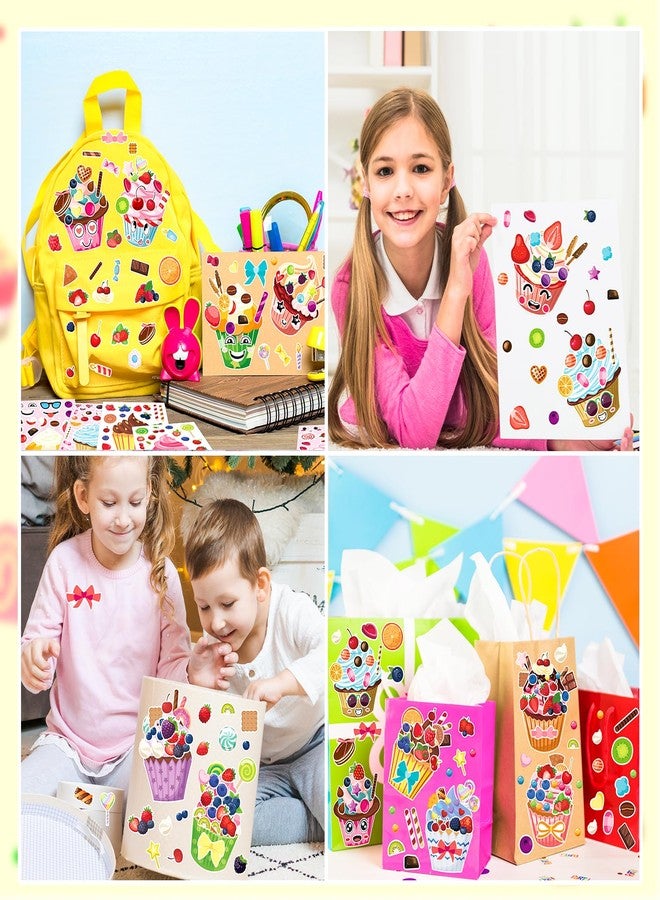 Ozepao 36 Pcs Cupcake Make a Face Sticker Sheets for Kids Todders Make Your Own Dessert Stickers Ideal for Birthday Party Favor Supplies Activities Craft Scrapbook Decor - Image 4