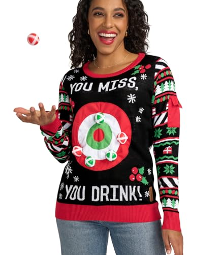 Tipsy Elves Women's Drinking Game Ugly Christmas Sweater: Small - Image 4