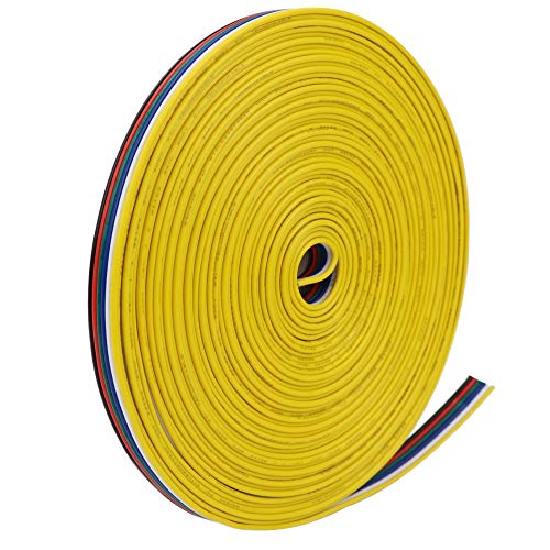 LEDENET 22AWG 6 pin 33FT 10M RGBWW LED Strips Flexible Electrical Wire Extension Plat Cable Conductor Cords Line for 6 Color 3528 5050 RGBCCT LED Strip Lights - Image 1