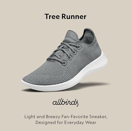 Allbirds Men’s Tree Runners Everyday Sneakers, Machine Washable Shoe Made with Natural Materials - Mist (White Sole) - 8 Medium - Image 4