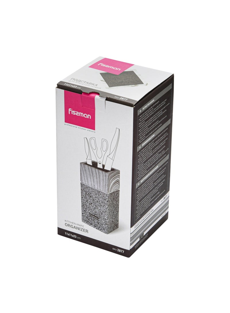 Fissman Kitchen Knife Organizer 11x11x23cm, Graphite (Plastic) - Image 4