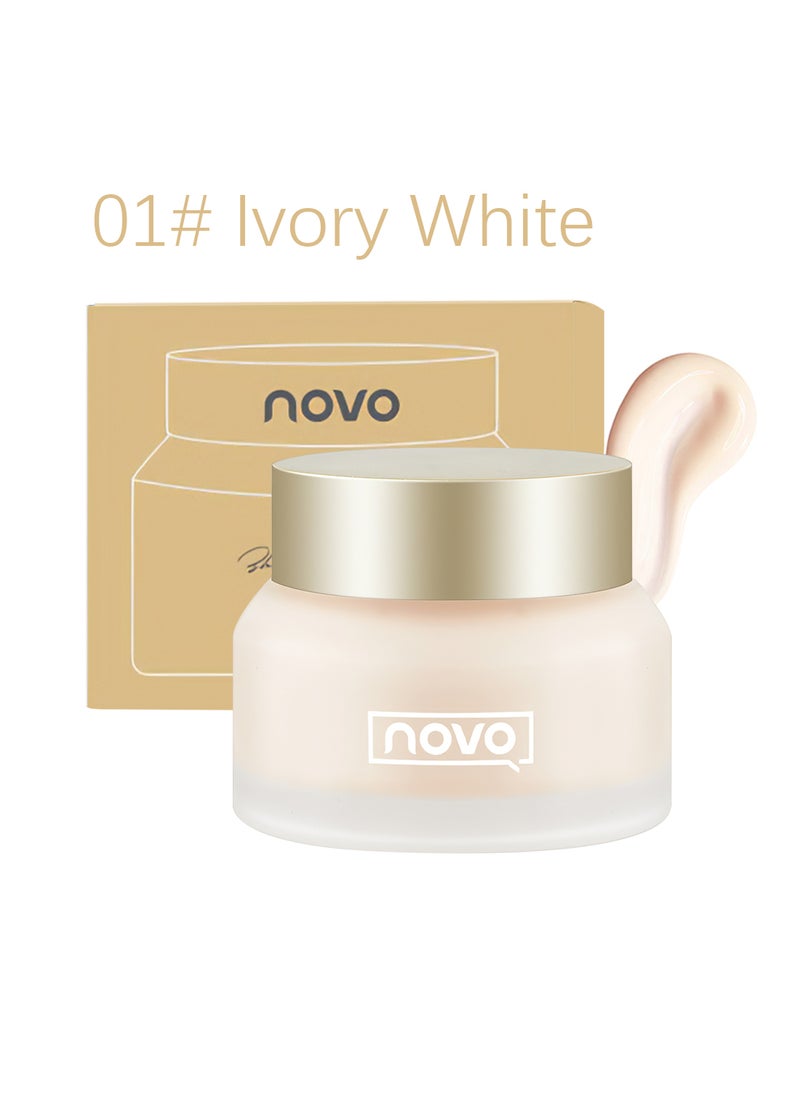 Novo Light Foundation Cream, Moisturizing Long Lasting Waterproof Face Makeup Foundation, Natural Foundation, Brightening Full Coverage Concealer, Even Skin Tone 30g  - Image 1