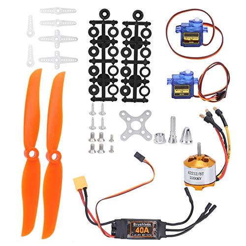 Chazcool RC Plane Motor Kit, RC Airplane Motor 2212 KV2200 Motor + 40A XT60T ESC + SG90 Servo + 6035 Propeller Accessory Kit, RC Airplane Power Kit - Image 1