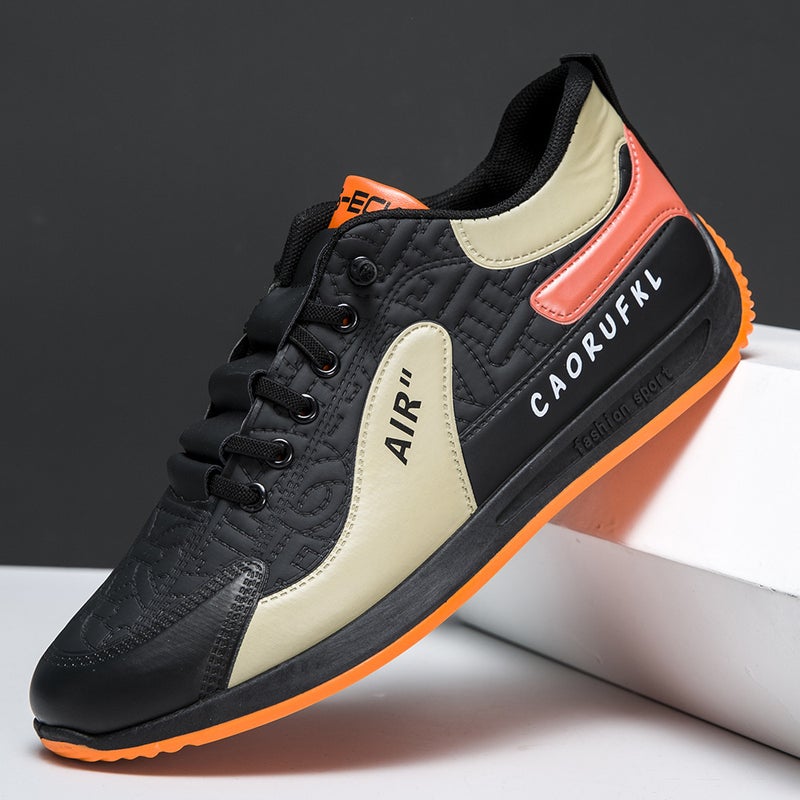 Mens Fashion Sneakers Comfort Breathable Running Shoes Black Orange 