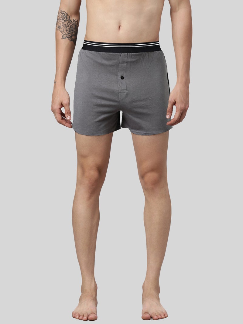 Joven Men Solid Pure Cotton Boxers Pack Of 2 - Image 2