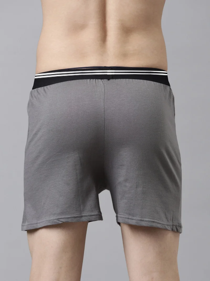 Joven Men Solid Pure Cotton Boxers Pack Of 2