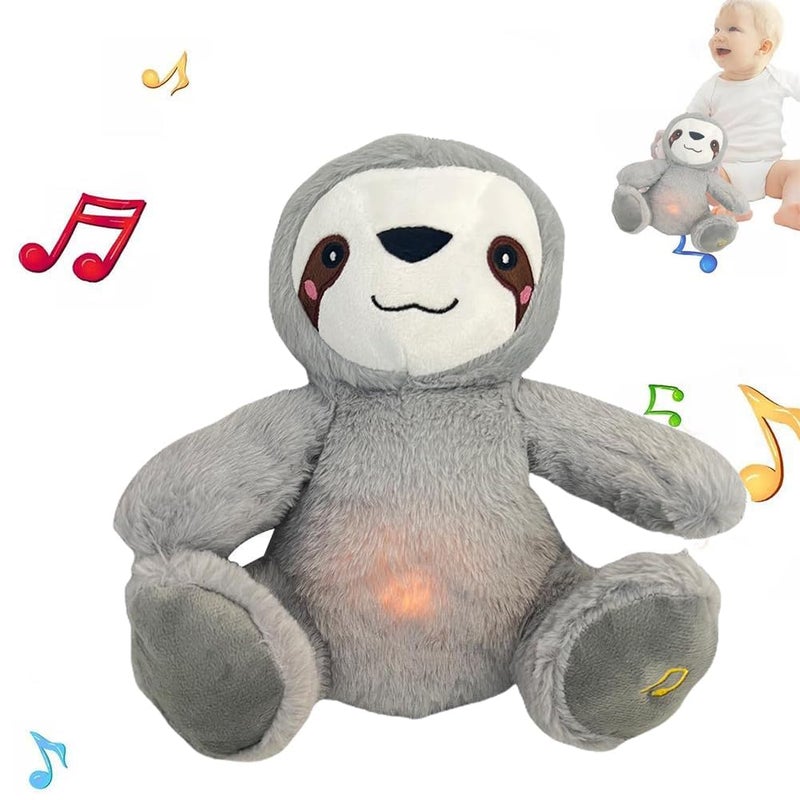 SOLARAE Sleep Buddy Breathing Otter Plushies with Music and Lights, Breathing Otter Sleep Soothers for Anxiety and Sleep, Sleeping Companion for Kids Boys and Girls Adults Gifts - Image 1