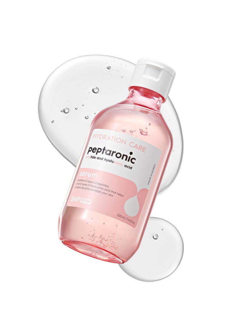 Snp 6 Peptides + 5 Hyaluronic Acid Face Serum | Firming, Soothing & Moisturizing Korean Skincare for Dry Skin | Lightweight & Non-Sticky Serum for Sensitive Skin | 7.43 fl oz - Image 1