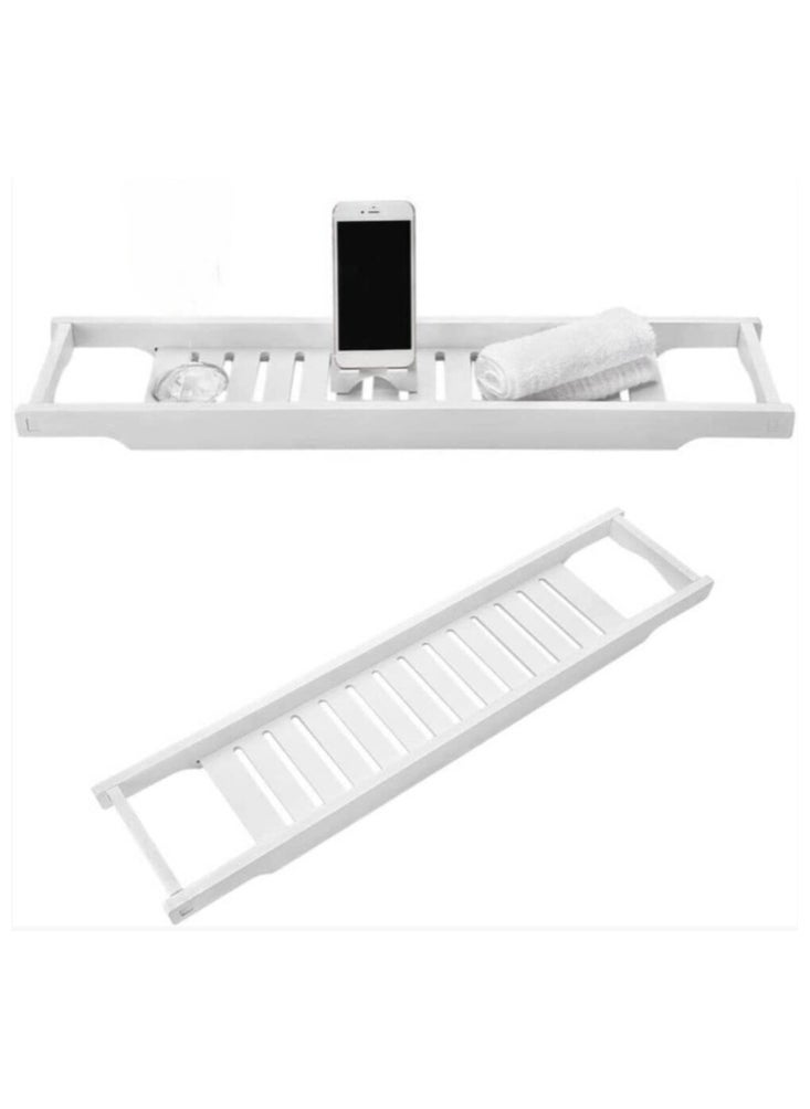 Generic Bathtub Tray Polyvinyl Chloride (PVC) Bathtub Stand Holder, Luxury Book Rest, Device Tablet, Kindle, iPad, Smart Phone Tray For A Home Spa Experience  - Image 1