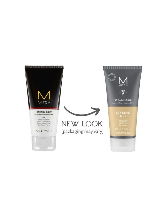 Paul Mitchell MITCH Steady Grip Styling Gel for Men, Medium Hold, Medium Shine, Ideal For All Hair Types, Especially Fine to Medium Hair, 5.1 fl. oz. - Image 3