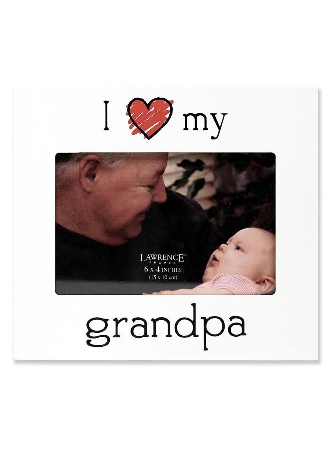 'I Love My Grandpa' Picture Frame, 6 by 4-Inch, White