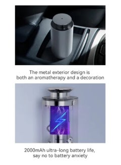 Scenta Flora Scent Drive Car Scent Diffuser - Rechargeable 2000mAh Battery, Compact & Stylish, Customizable Fragrance Intensity, Fits in Cup Holder (Silver)  - Image 3