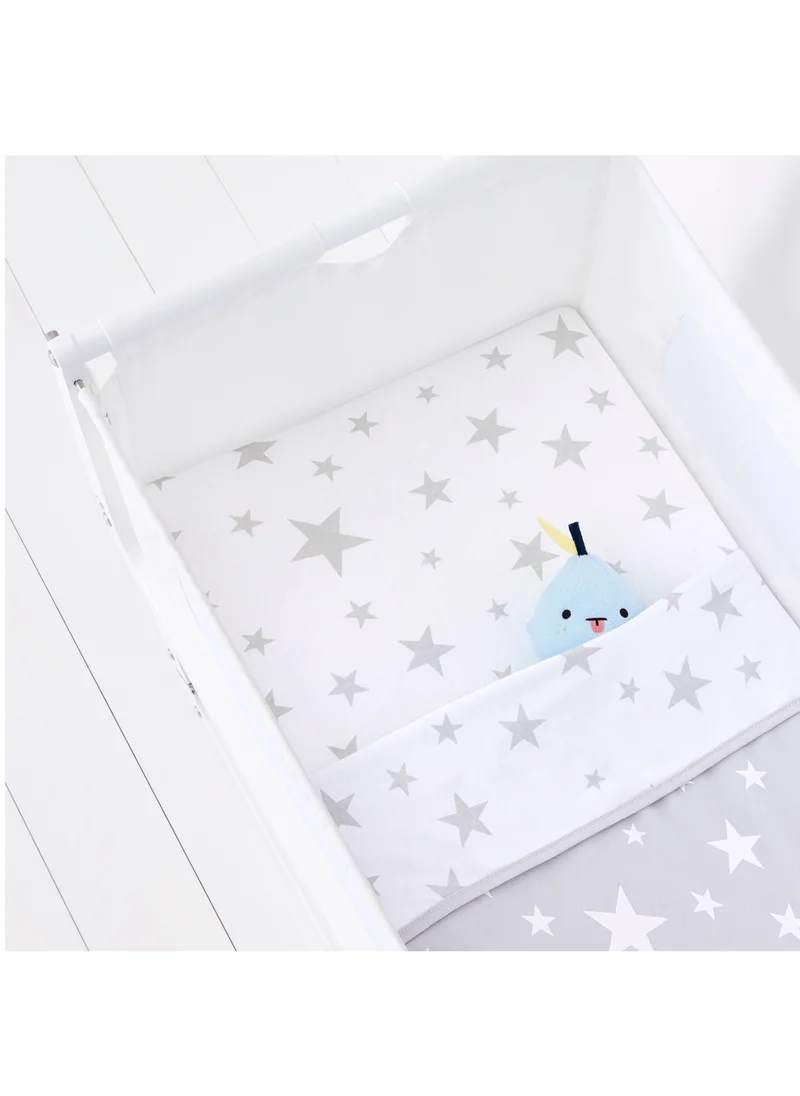 Snuz 3 Pieces Crib Bedding Set For Infant And Baby, 100% Soft Jersey Cotton, Contents: 1X Blanket, 2Xcrib Sheets Fitted Sheet Size:44 X 80Cm (Max.), Blanket Size: 75 X 75Cm - Stars