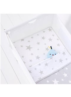 Snuz 3 Pieces Crib Bedding Set For Infant And Baby, 100% Soft Jersey Cotton, Contents: 1X Blanket, 2Xcrib Sheets Fitted Sheet Size:44 X 80Cm (Max.), Blanket Size: 75 X 75Cm - Stars  - Image 2