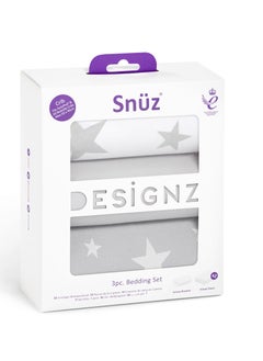 Snuz 3 Pieces Crib Bedding Set For Infant And Baby, 100% Soft Jersey Cotton, Contents: 1X Blanket, 2Xcrib Sheets Fitted Sheet Size:44 X 80Cm (Max.), Blanket Size: 75 X 75Cm - Stars  - Image 3