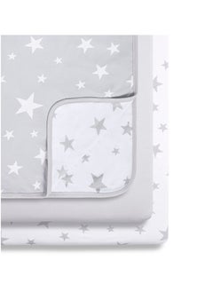 Snuz 3 Pieces Crib Bedding Set For Infant And Baby, 100% Soft Jersey Cotton, Contents: 1X Blanket, 2Xcrib Sheets Fitted Sheet Size:44 X 80Cm (Max.), Blanket Size: 75 X 75Cm - Stars  - Image 1