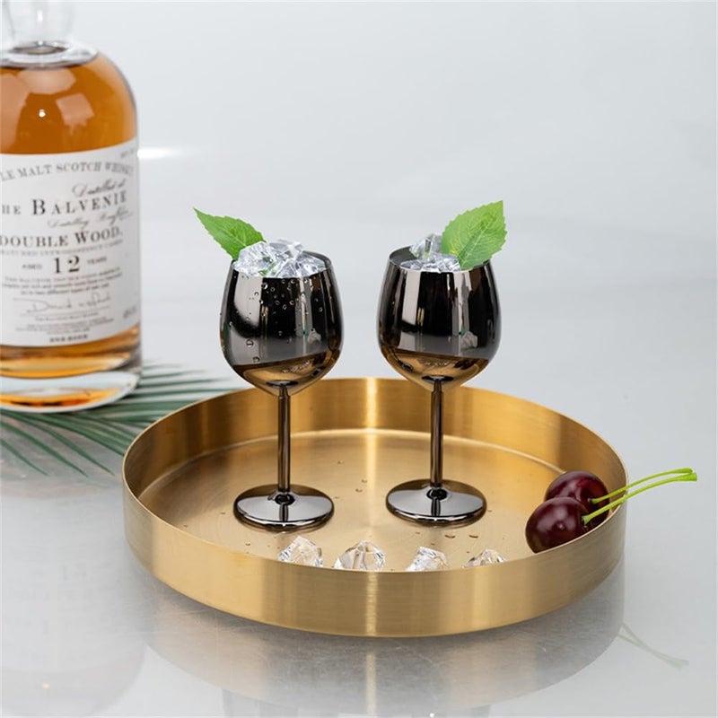 Verres À Vin En Métal Mini verres à vin verres à vin d'hôtel 2 pièces(Silver) - Image 1