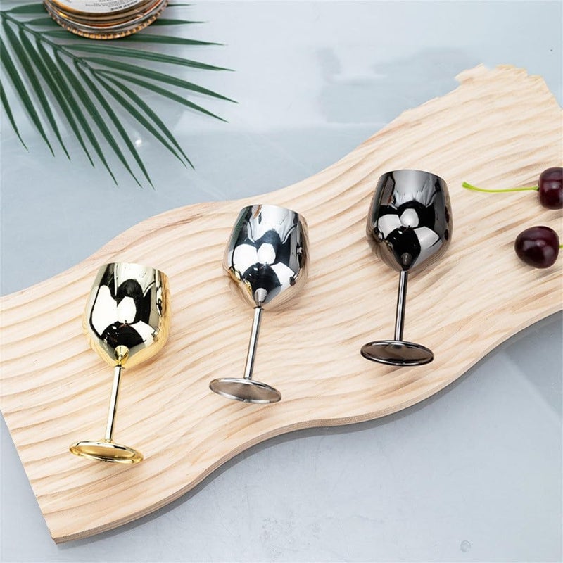 Verres À Vin En Métal Mini verres à vin verres à vin d'hôtel 2 pièces(Silver) - Image 3