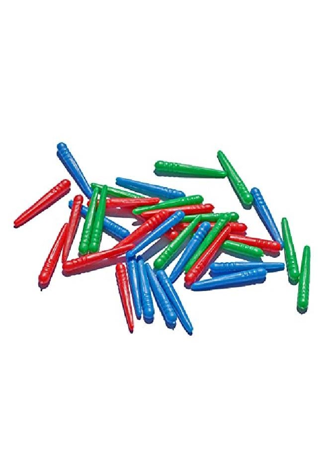 WE Games 36 Standard Plastic Cribbage Pegs W/ A Tapered Design In 3 Colors Red, Blue & Green  - Image 2