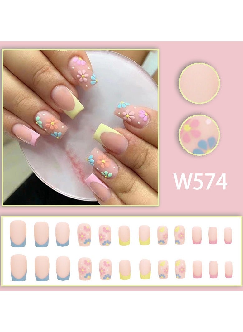 اضغط على أظافر 24 قطعة أظافر صناعية - Image 3