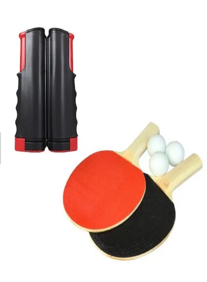 KACOOL Retractable Table Tennis Net - Portable Ping Pong Net for Any Table, Easy Setup, Indoor & Outdoor Table Tennis for Home (Full Set (TT Net + 2 TT Bats + 3 Balls)) - Image 1
