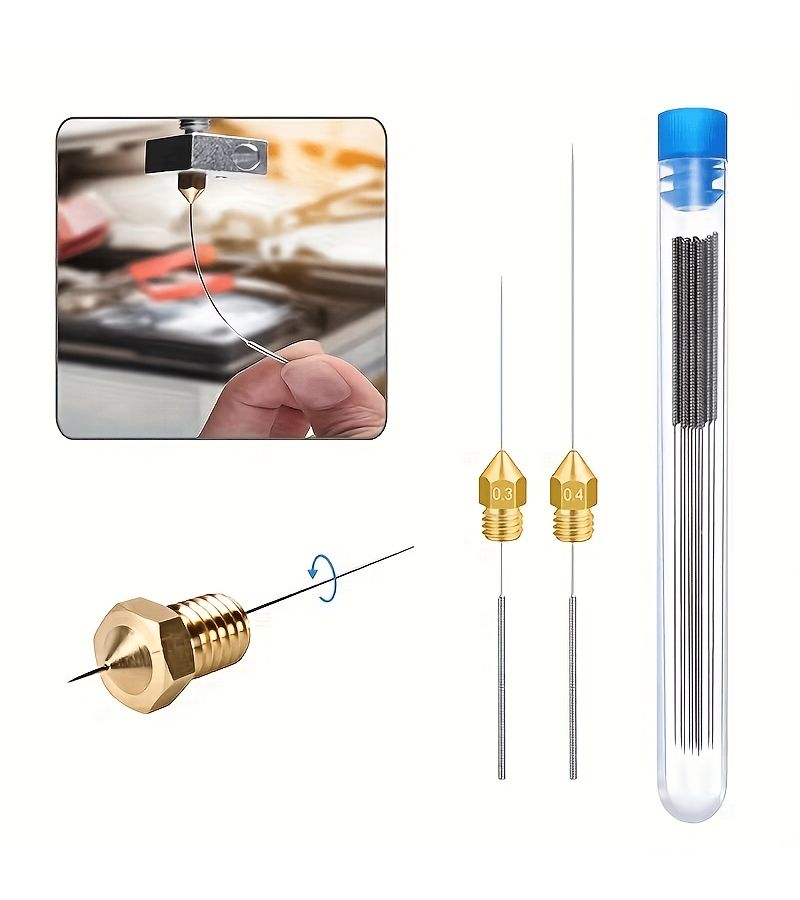 10pcs 3D Printer Nozzle Cleaning Needles Kit Unblock Drains Shower Heads - Image 5