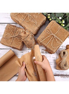 Taimi Eco Friendly Packaging Honeycomb Packing Paper for Moving Dishes Breakables Bubble Cushion Wrap Roll Bulk Gift Wrapping Shipping Supplies Box Void Filler Fragile Items - Size: 50cmX250m  - Image 2