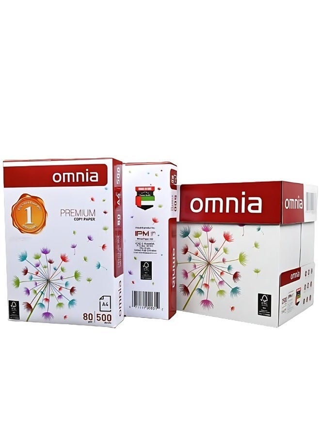 ورق تصوير Omnia A4 80 جم - كرتونة 5 رزم × 500 ورقة (2500 ورقة) - ورق طباعة أبيض للطابعات وآلات التصوير - Image 5