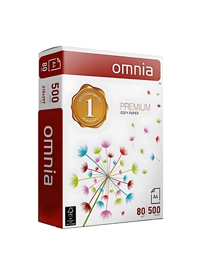 ورق تصوير Omnia A4 80 جم - كرتونة 5 رزم × 500 ورقة (2500 ورقة) - ورق طباعة أبيض للطابعات وآلات التصوير - Image 4
