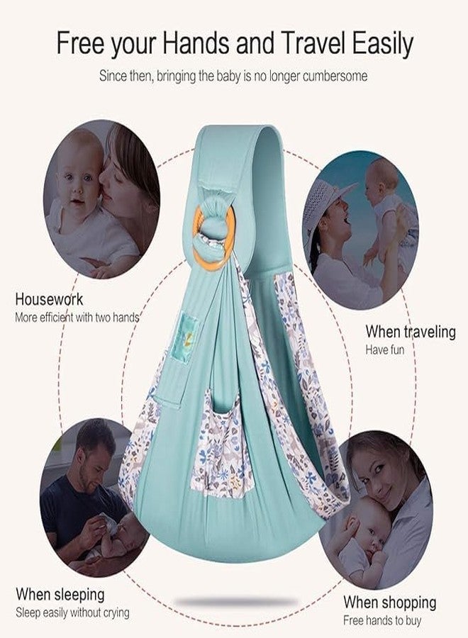 BLURISM 4-in-1 Baby Wrap Carrier,Baby Sling Natural Cotton, Adjustable Breastfeeding Cover with Ergonomic Design Suitable for Newborns Bearing Weight 15 KG - Image 5